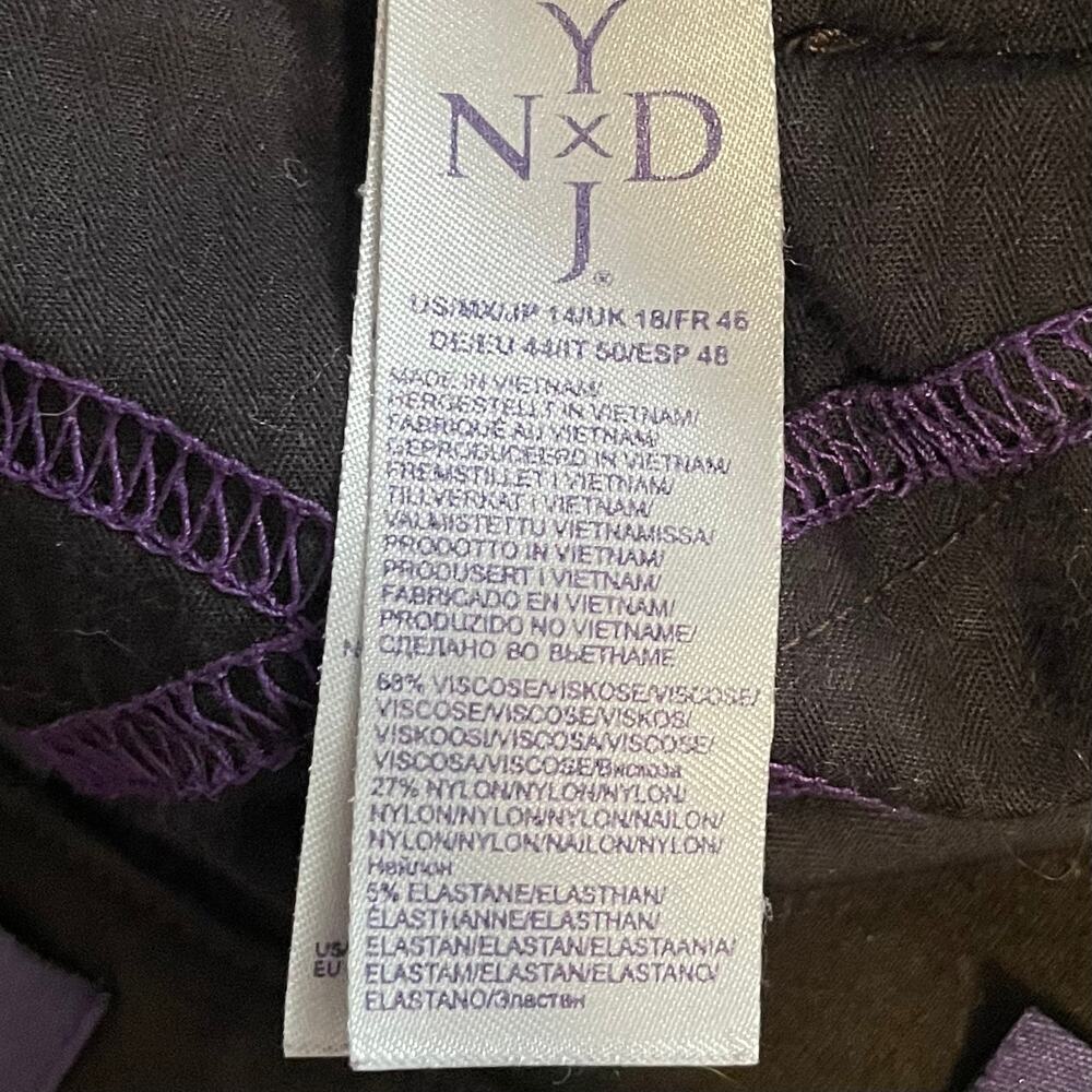 NYDJ Brown Ponte Knit Skinny Leg Dress Pants 14 - Picture 4 of 6